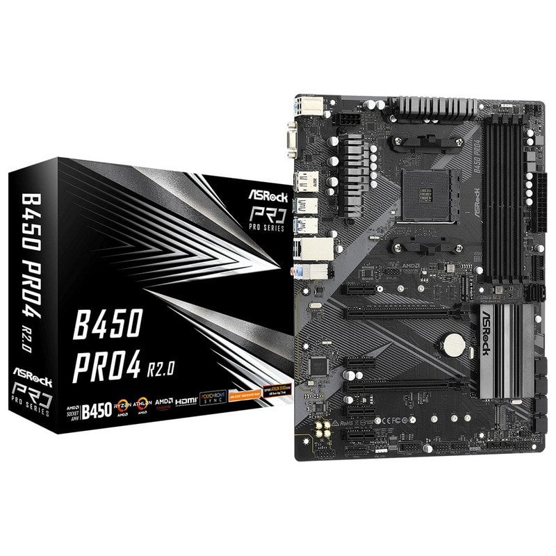 ASRock B450 Pro4 R20 AMD B450 Emplacement AM4 ATX 
