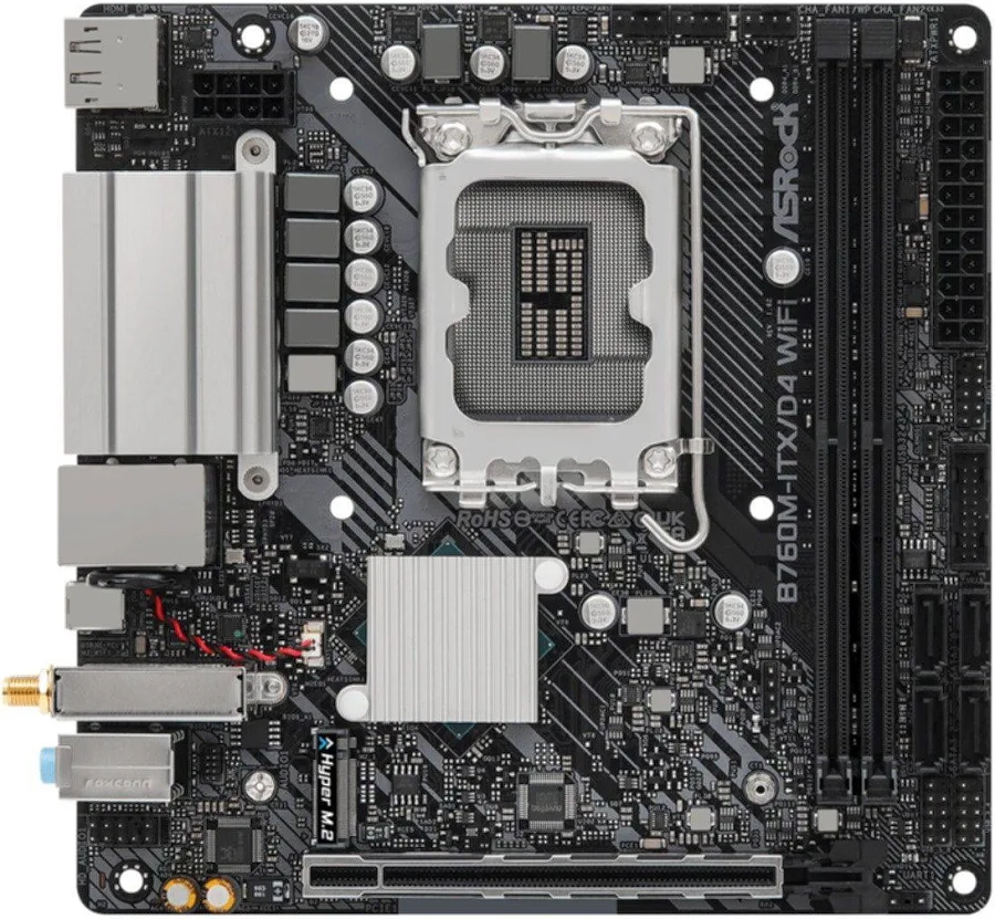 ASRock B760M-ITX/D4 Wi-Fi LGA1700 Mini ITX Realtek 1GWi-Fi 6E image 2