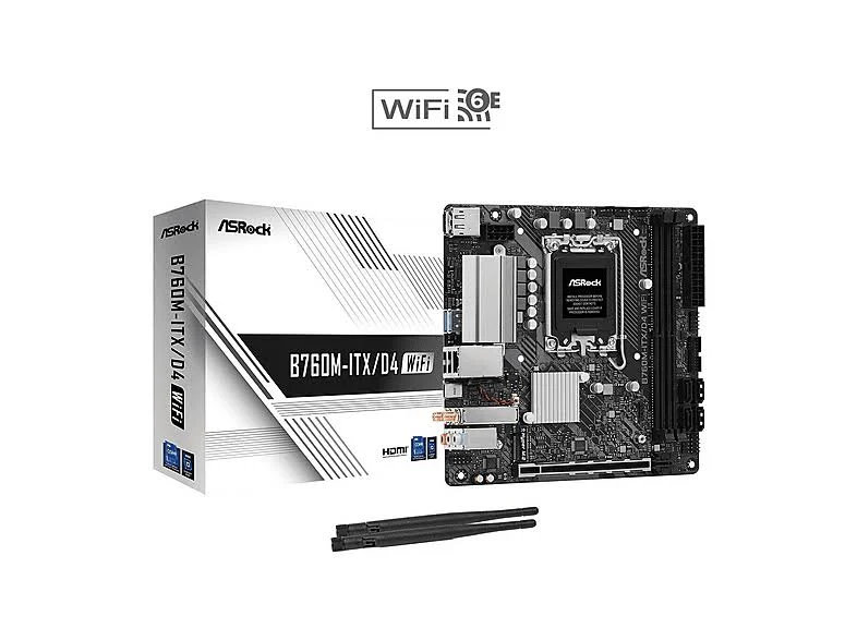 ASRock B760M-ITX/D4 Wi-Fi LGA1700 Mini ITX Realtek 1GWi-Fi 6E image 1