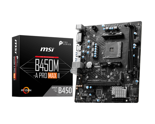 MSI B450 B450M-A PRO MAX II AM4 Micro-ATX 64 Go4K 