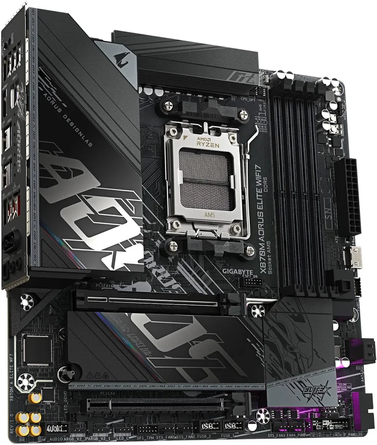 GIGABYTE X870M AORUS ELITE AMD X870 Micro ATX WiFi 7 4 RGB image 3