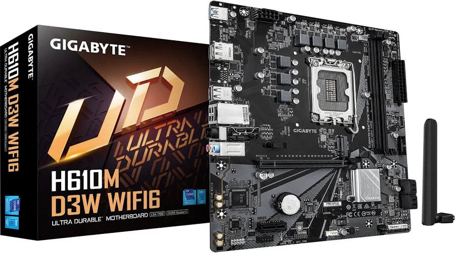 GIGABYTE H610M D3W WIFI6 Intel H610 LGA1700 Micro-ATX WiFi 6 image 3