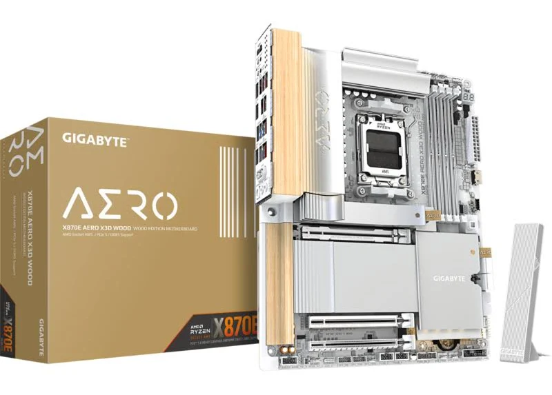 GIGABYTE X870E AERO X3D WOOD X870E ATX WiFi 7  image 1