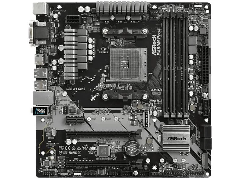 ASRock B450M Pro4 AMD micro ATX image 1