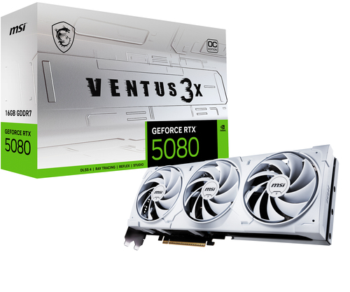 msi GeForce RTX 5080 VENTUS 3X OC 16 Go GDDR7 Reflex 2 RTX Blanc