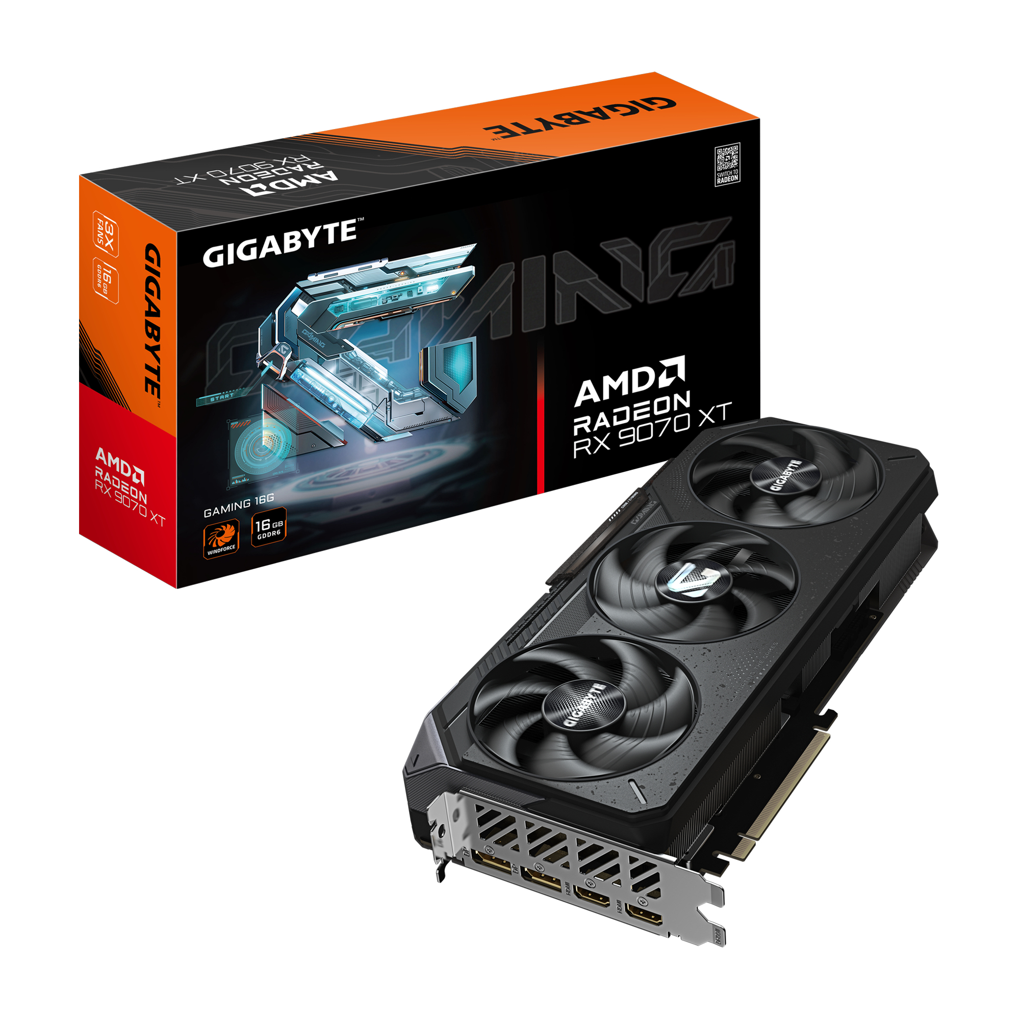 gigabyte Radeon RX 9070 XT GAMING 16GB GDDR6 PCIe 5.0 RGB image 1