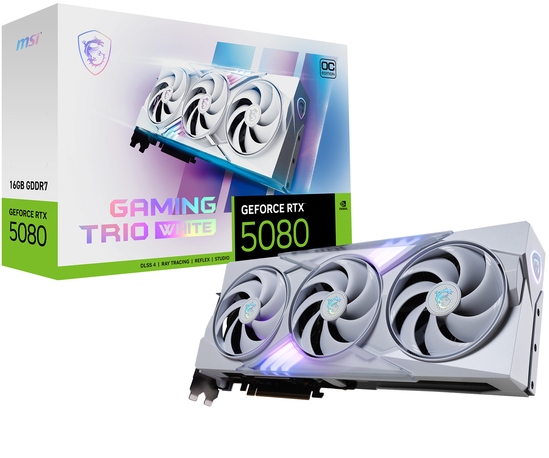 msi GeForce RTX 5080 16G GAMING TRIO OC WHITE image 1