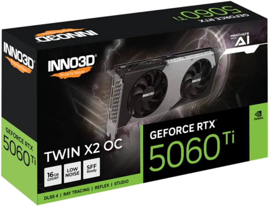 INNO3D GeForce RTX 5060 Ti TWIN X2 OC 16 Go GDDR7 Reflex 2 RTX  image 2