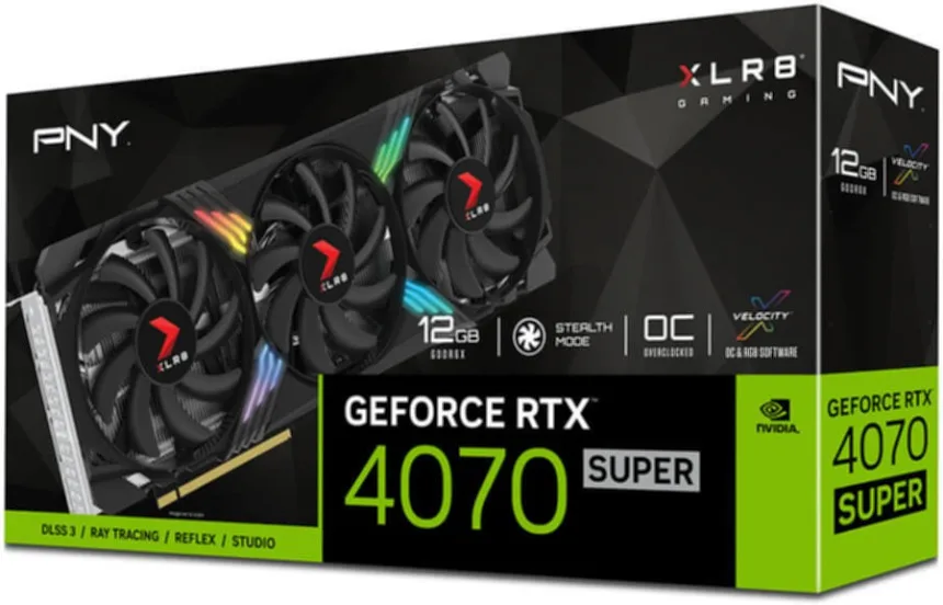 PNY GeForce RTX 4070 SUPER XLR8 Gaming VERTO EPIC-X RGB OC 12 Go GDDR6X  image 1