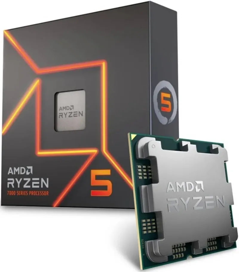 Processeur AMD Ryzen 5 7600X 6 Cœurs 4,7 GHz Base 5,3 GHz Turbo Graphiques intégrés - processeur vue principale
