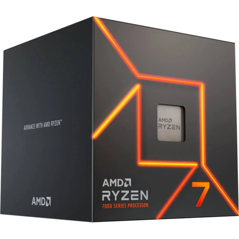 Processeur AMD Ryzen 7 7700 8 Cœurs 3,8 GHz Base 5,3 GHz Turbo Radeon Graphics Boîte - processeur vue principale