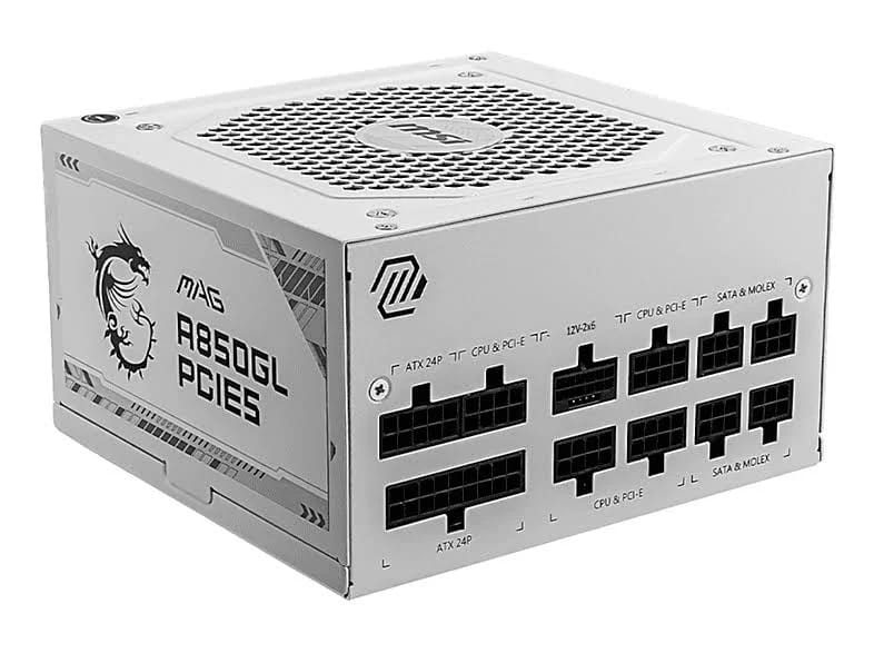 Alimentation PC modulaire MSI MAG A850GL PCIE5 850W 80 PLUS blanc - alimentation vue principale