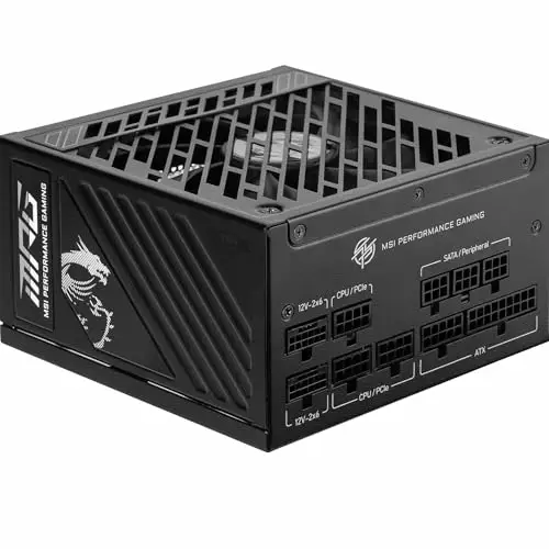 Alimentation PC modulaire MSI MPG A1250GS PCIE5 1250W 80 PLUS Gold noir - alimentation vue principale
