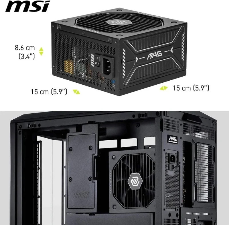 Alimentation PC modulaire MSI MAG A750GLS PCIE5 750W 80 PLUS Gold noir - image 5