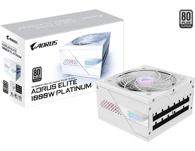 Alimentation PC non modulaire Gigabyte AORUS Elite P1000W 1000W 80 PLUS Platinum Blanc - alimentation vue principale