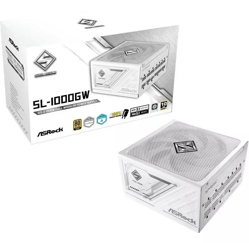 ASRock ATX 1000W - 80+ Gold - Steel Legend SL-1000GW - alimentation vue principale