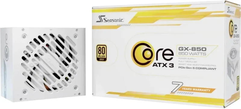 Seasonic ATX 850W - 80+ Gold - Core GX-850-V2 Blanc - alimentation vue principale