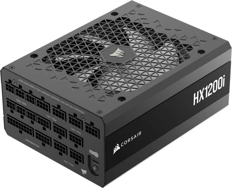 Corsair ATX1200W - 80+ Platinum - HX1200i C14 Version Noir - alimentation vue principale