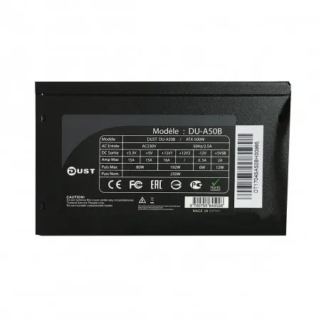DUST ATX 500W - (Ventilateur 12cm) - DU-A50B Black - alimentation vue principale