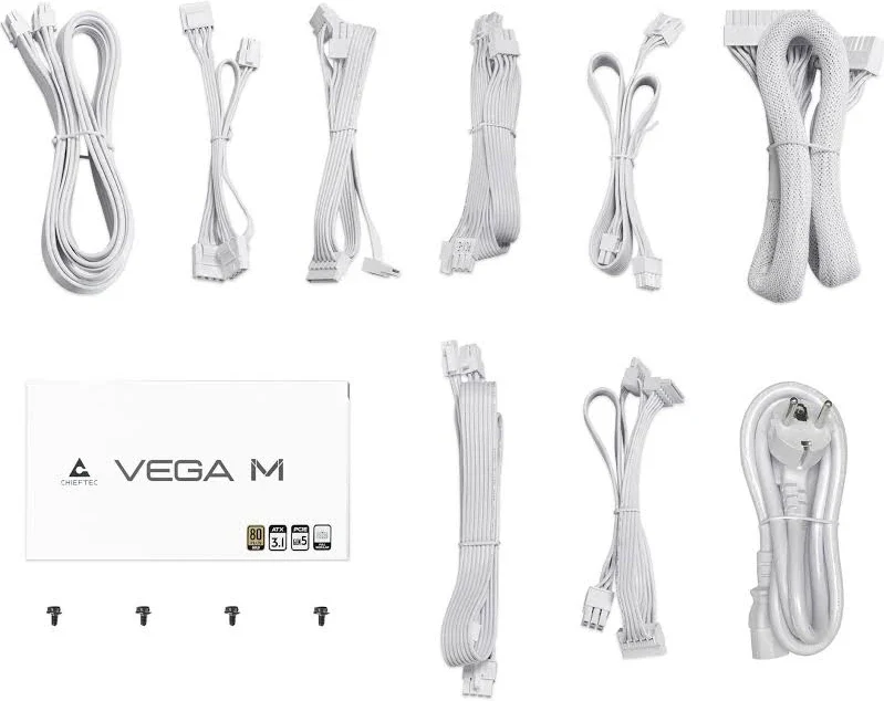 Vega PPG-1000-CW unité d''alimentation d''énergie 24-pin ATX ATX Blanc alimentation modulaire 1000 watt - image 2