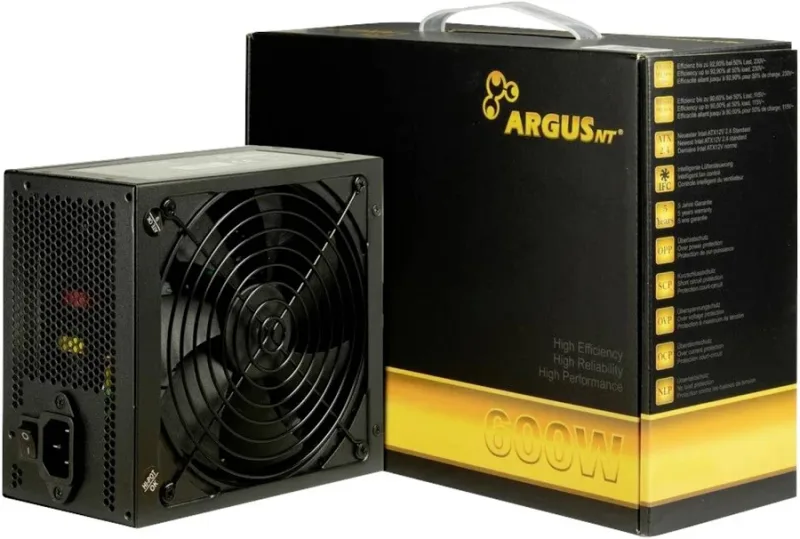 Argus GPS-600 unité d''alimentation d''énergie 20+4 pin ATX ATX Noir alimentation  600 watt - alimentation vue principale