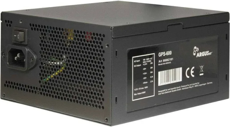 Argus GPS-600 unité d''alimentation d''énergie 20+4 pin ATX ATX Noir alimentation  600 watt - image 5