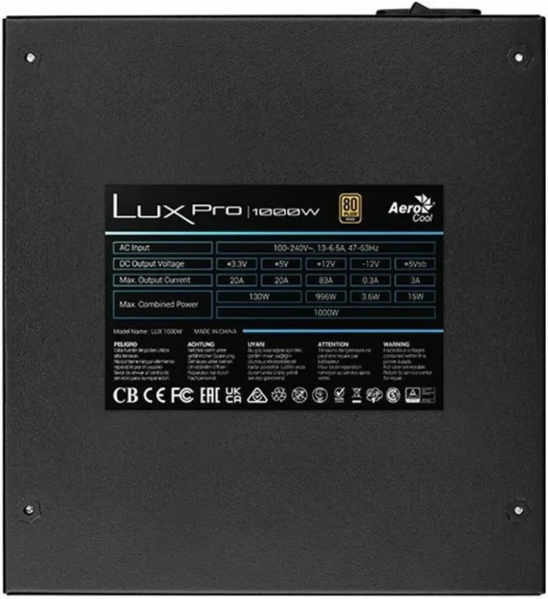 Alimentation Aerocool LUXPRO1000 1000W 80plus Gold +90% ATX 3.0 et Pcie 5.0 - image 4