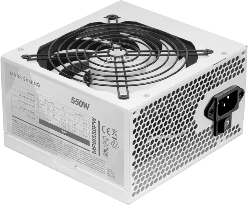 Mars Gaming MPIII550P Alimentation 550W Blanc - alimentation vue principale