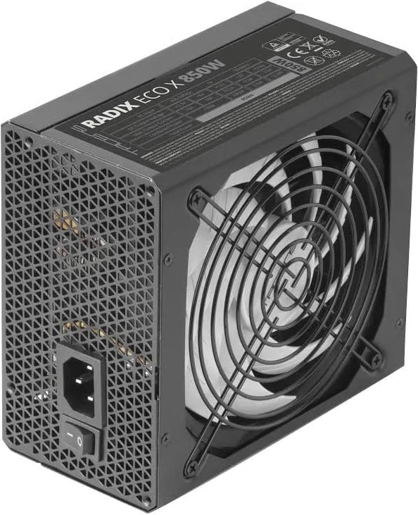 Tacens RADIX ECO X 850 Alimentation ATX 850W 6 ans de garantie 87% SMD DC-DC AI-RPM FDB Noir - image 2