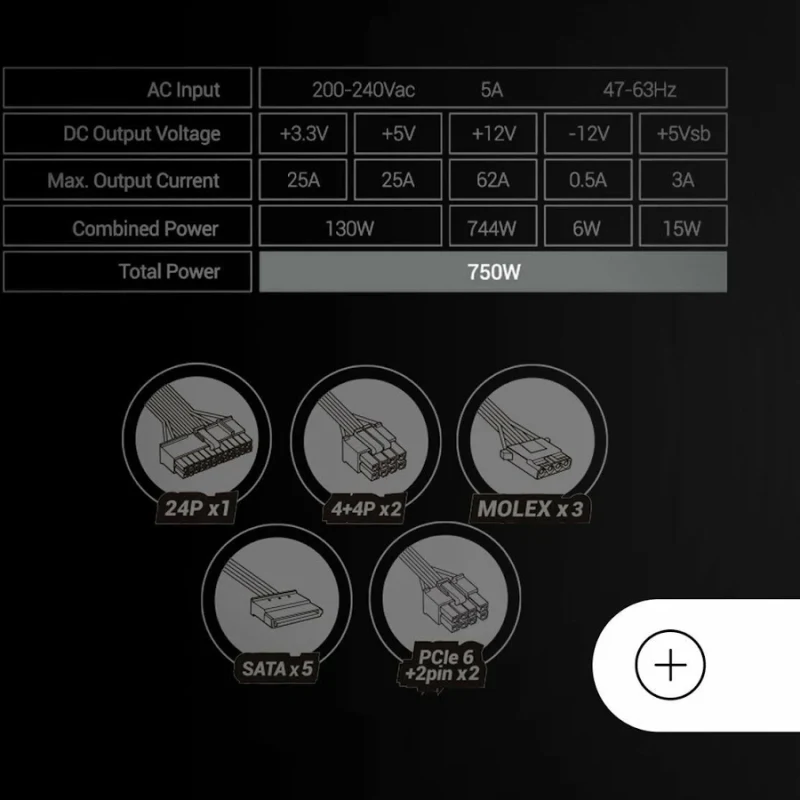 Alimentation Mars Gaming Mpb750si ATX 750w Garantie 7 ans 80plus Bronze 90% Blanc - image 5