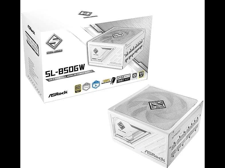 Alimentation Asrock 850 W 80 PLUS Gold Steel Legend White avec protections avancées - alimentation vue principale