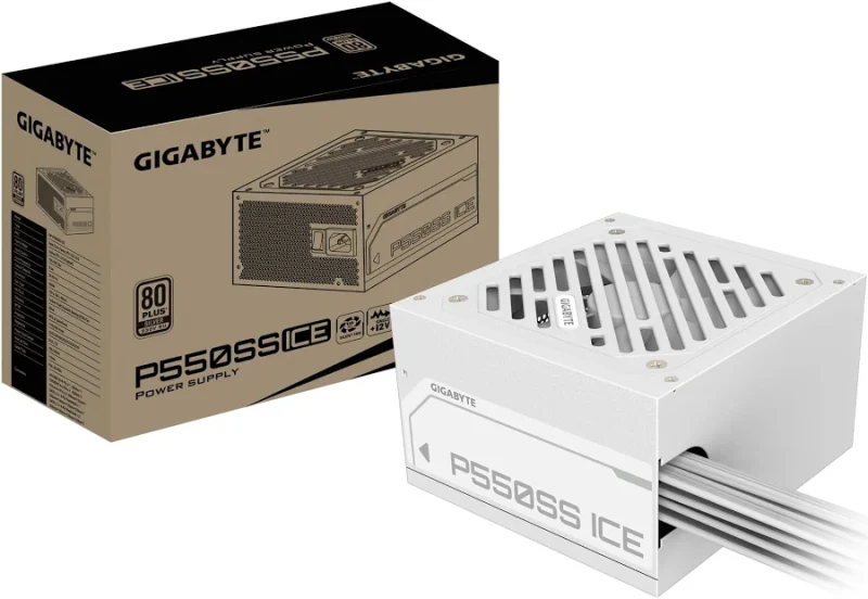Alimentation Gigabyte 550 W 80 PLUS Silver ATX Blanc Protection avancée - alimentation vue principale