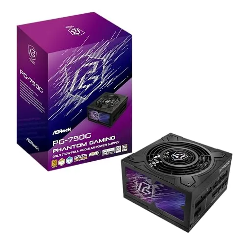 Alimentation gaming Phantom PG-750G 750 W 80 Plus Gold d'Asrock, protection avancée - alimentation vue principale