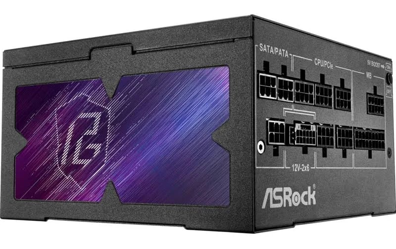 Alimentation modulaire multi-rails Asrock 1000 W 80+ Gold Phantom Gaming, garantie 5 ans - alimentation vue principale