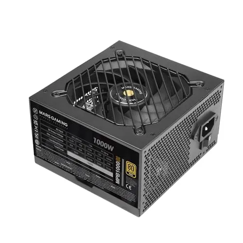 Alimentation PC Mars Gaming MPB1000SI ATX 1000 W, garantie 7 ans, 80Plus Gold, 90 % noir - alimentation vue principale