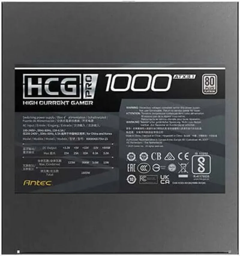 Alimentation ANTEC HCG1000 Pro Platinum 1000W ATX 3.1 80 PLUS Platinum 100% modulaire - image 5