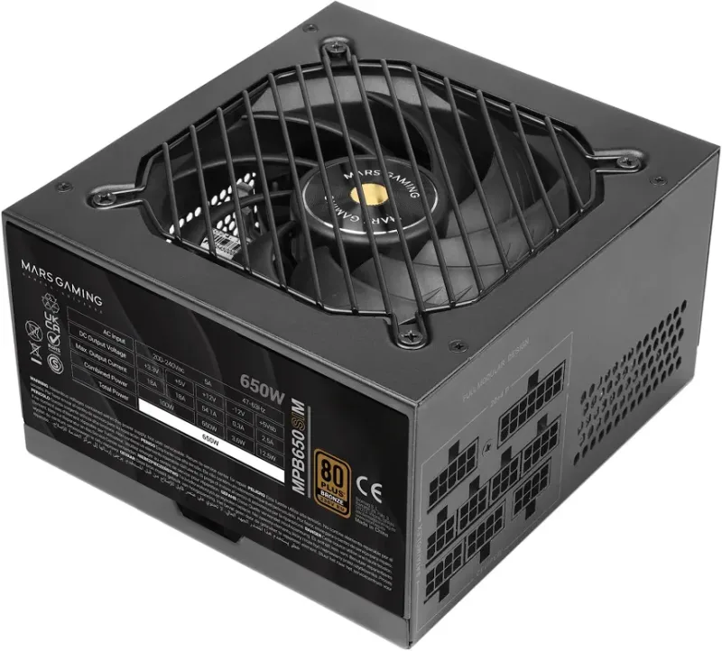 Alimentation modulaire Mars Gaming Mpb650sim ATX 650 W, garantie 7 ans, 80plus Bronze Noir - alimentation vue principale
