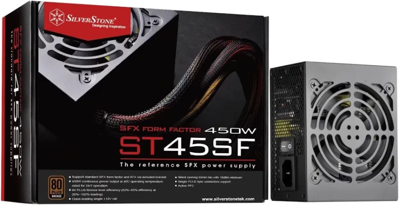 SilverStone ST45SF v3.0 SFX 450W 80 Plus Bronze - alimentation vue principale