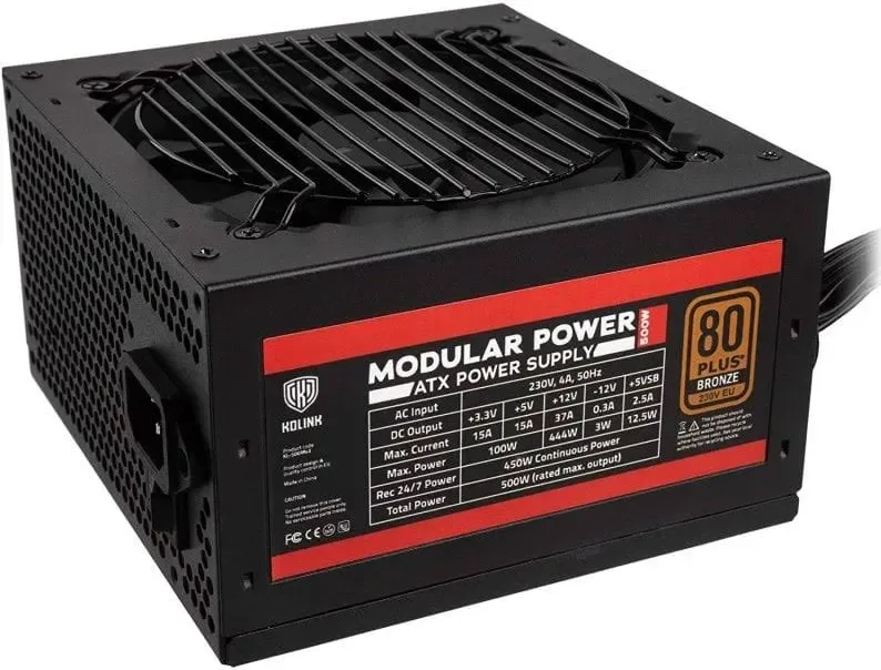 Kolink KL-500M 500W 80 Plus Bronze Semi Modulaire - alimentation vue principale