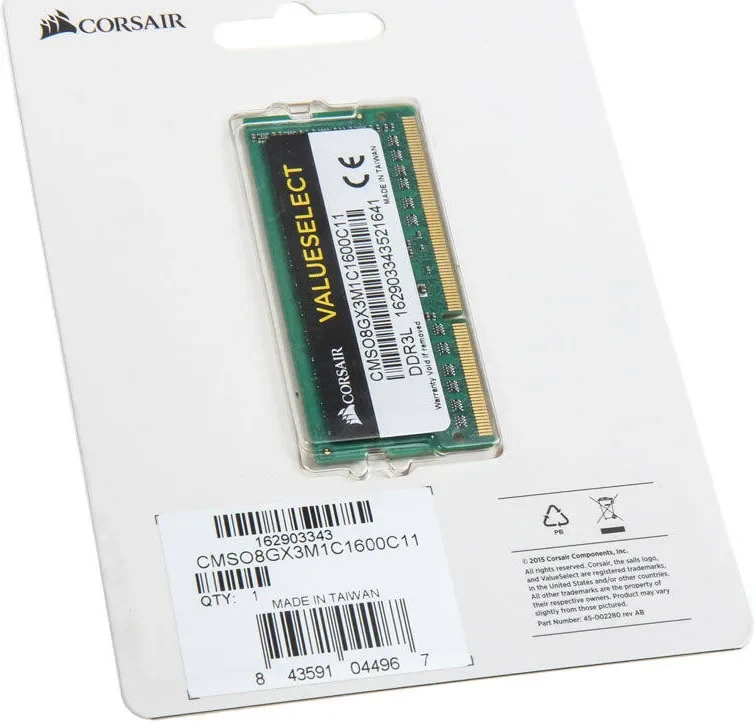 Corsair Value Select 8 Go DDR3 1600 MHz - vue 4