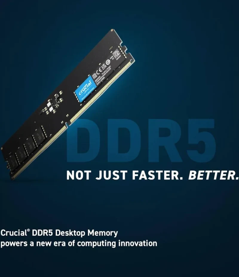 Crucial CT2K32G56C46U5 64 Go Kit 2x32Go DDR5 5600 MHz - vue 2