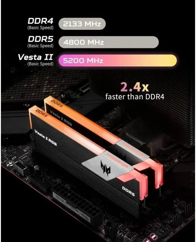 Acer Predator Vesta II 32 Go Kit 2x16Go DDR5 6000 MHz RGB - vue 5