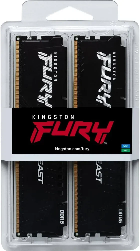 Kingston Fury Beast 64 Go Kit 2x32Go DDR5 5600 MHz - vue 5