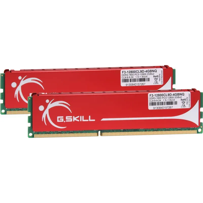 G.Skill 4 Go Kit 2x2Go DDR3 1600 MHz - vue principale