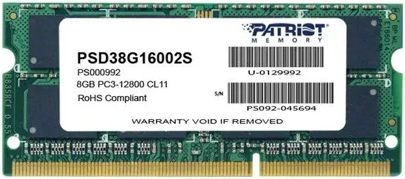 Patriot 8 Go DDR3 1600 MHz - vue principale