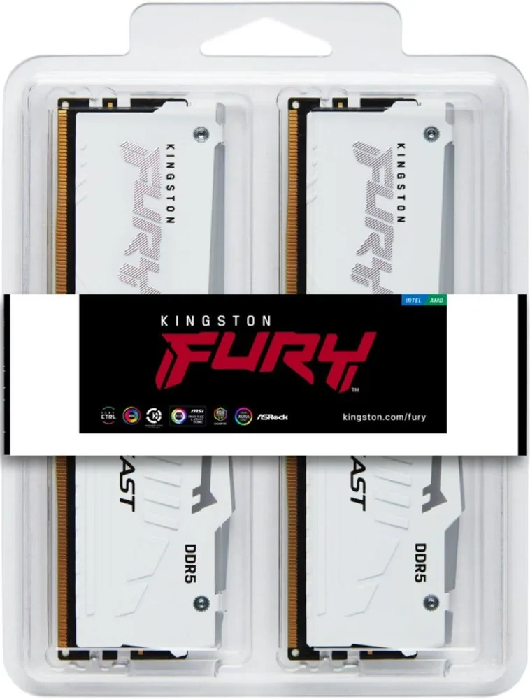 Kingston Fury Beast RGB 32 Go Kit 2x16Go DDR5 6000 MHz - vue 3