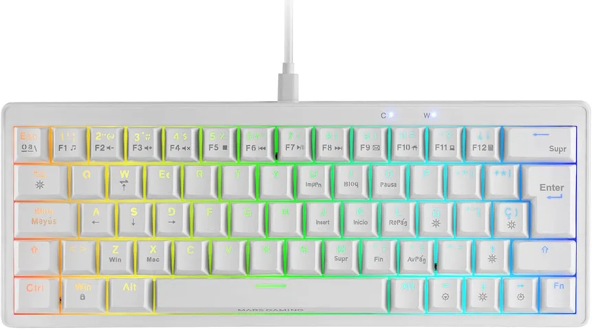 Mars Gaming MKMINIPRO 60% Switch Marron Blanc - vue 1