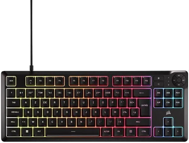 Corsair K55 Core TKL RGB Noir - vue 1
