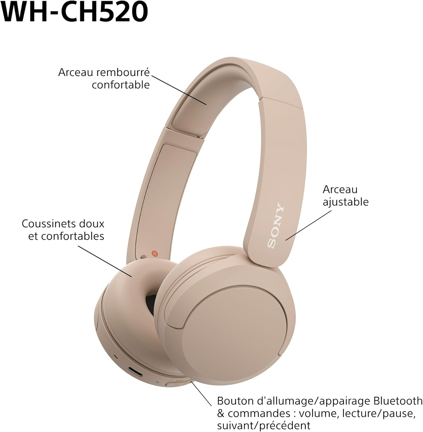 Sony WH-CH520 Beige