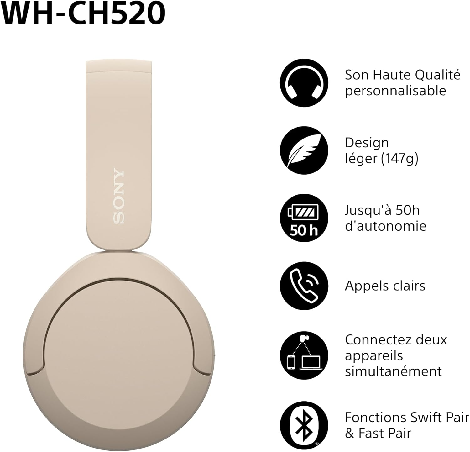 Sony WH-CH520 Beige